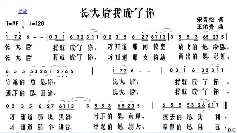 初中音乐 人教版 九年级下册 配乐朗诵 长大后我成了你部优课件05