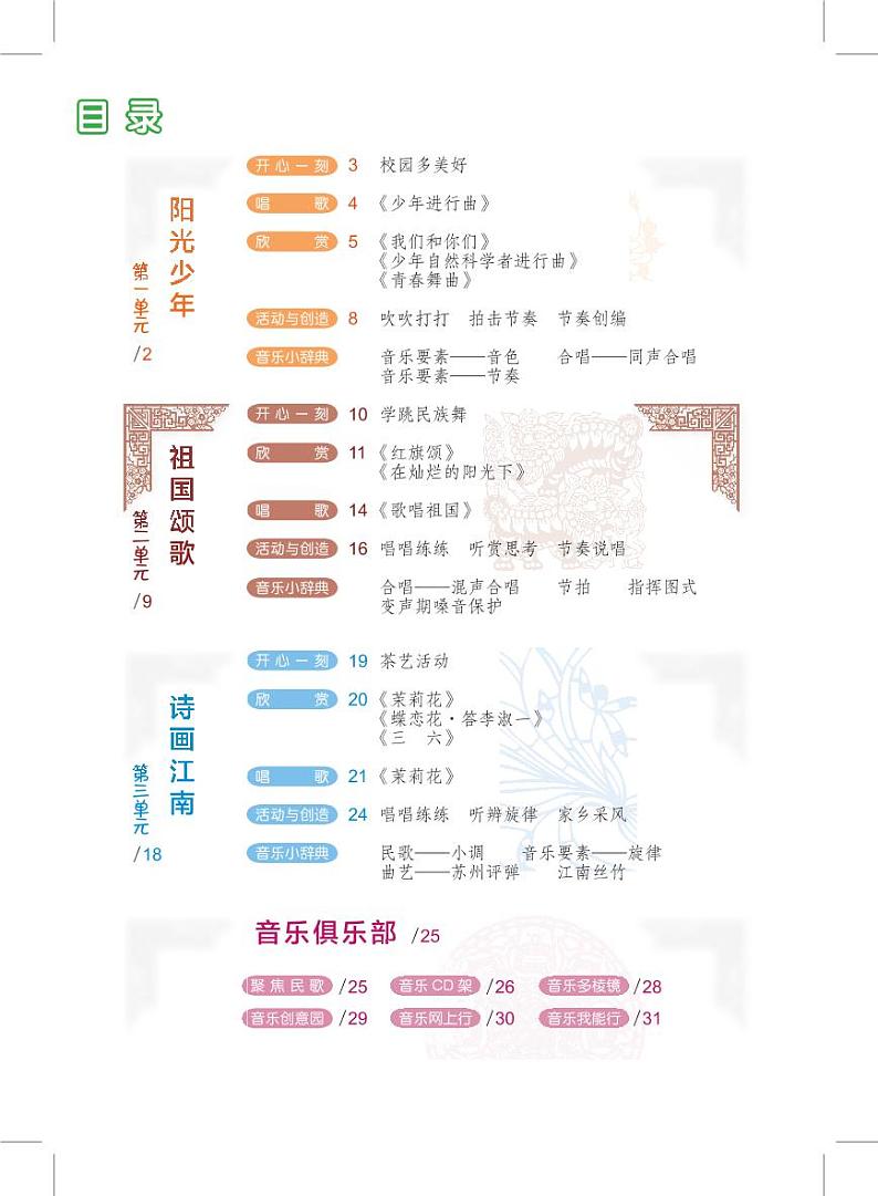 初中音乐沪教版七年级上册电子教材（高清）第3页