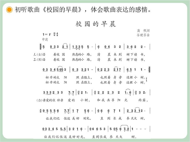 人教版7上音乐 1.4 校园的早晨 课件第3页