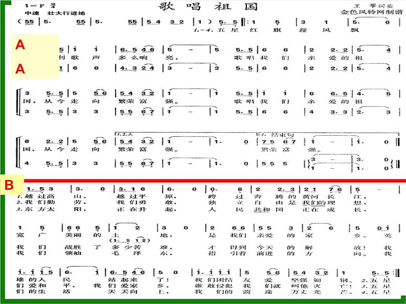 人教版七年级上册音乐课件  2.1歌唱祖国07