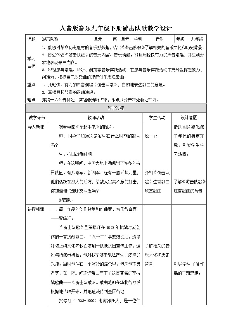 第一单元演唱游击队歌 课件（送教案）01