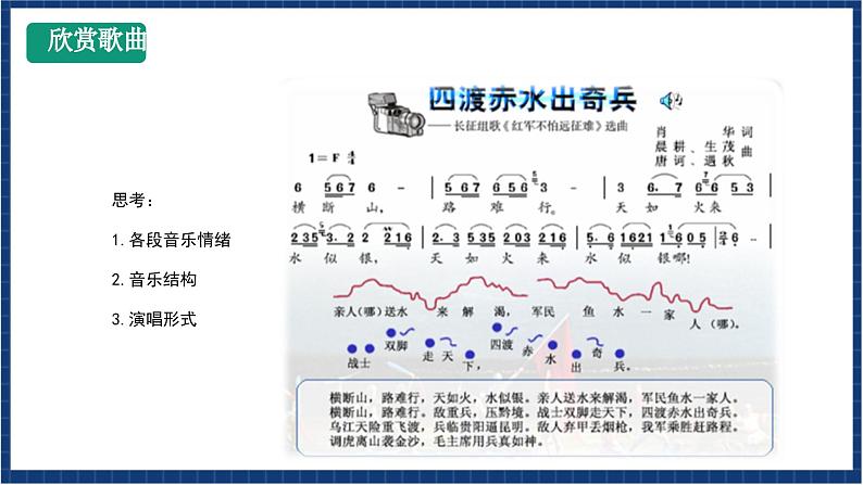 人教版音乐九年级上册第一单元《四渡赤水出奇兵》课件+教案+音频等素材07