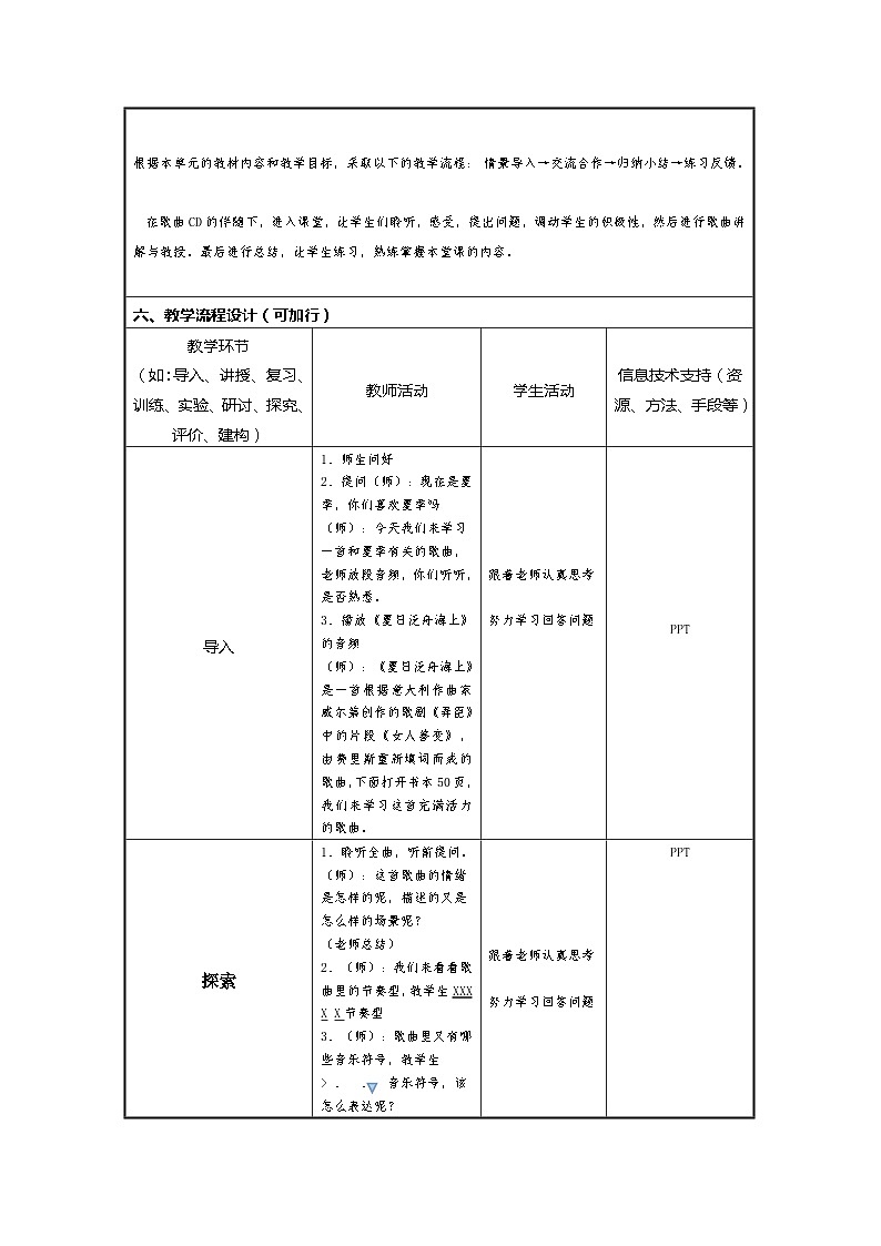 夏日泛舟海上信息化教学设计--人教版八年级下学期第六单元《夏日情怀》02
