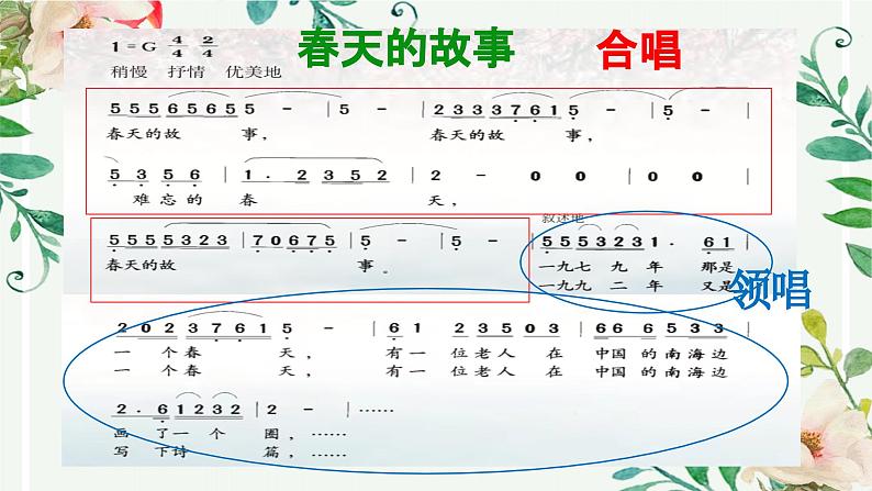 【核心素养目标】粤教花城版初中音乐七年级下册 2《春天的故事》 课件+教案+素材（含教学反思08