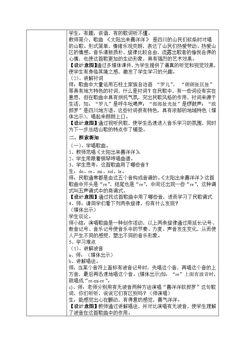 【核心素养目标】粤教花城版初中音乐七年级下册+7《太阳出来喜洋洋》课件+教案+素材（含课后反思）02