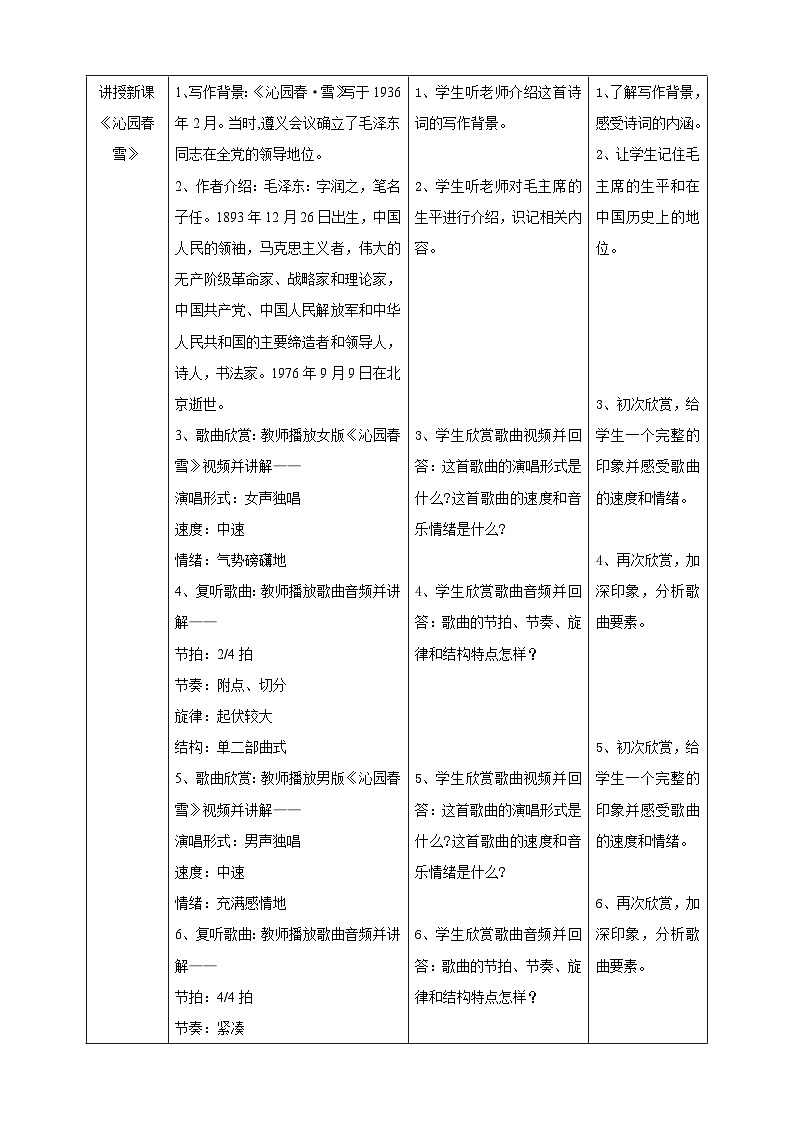 【人教版】八上音乐  第六单元第3课时《沁园春·雪》《飞雪迎春》《我爱你，塞北的雪》《我像雪花天上来》(课件+教案+素材）02