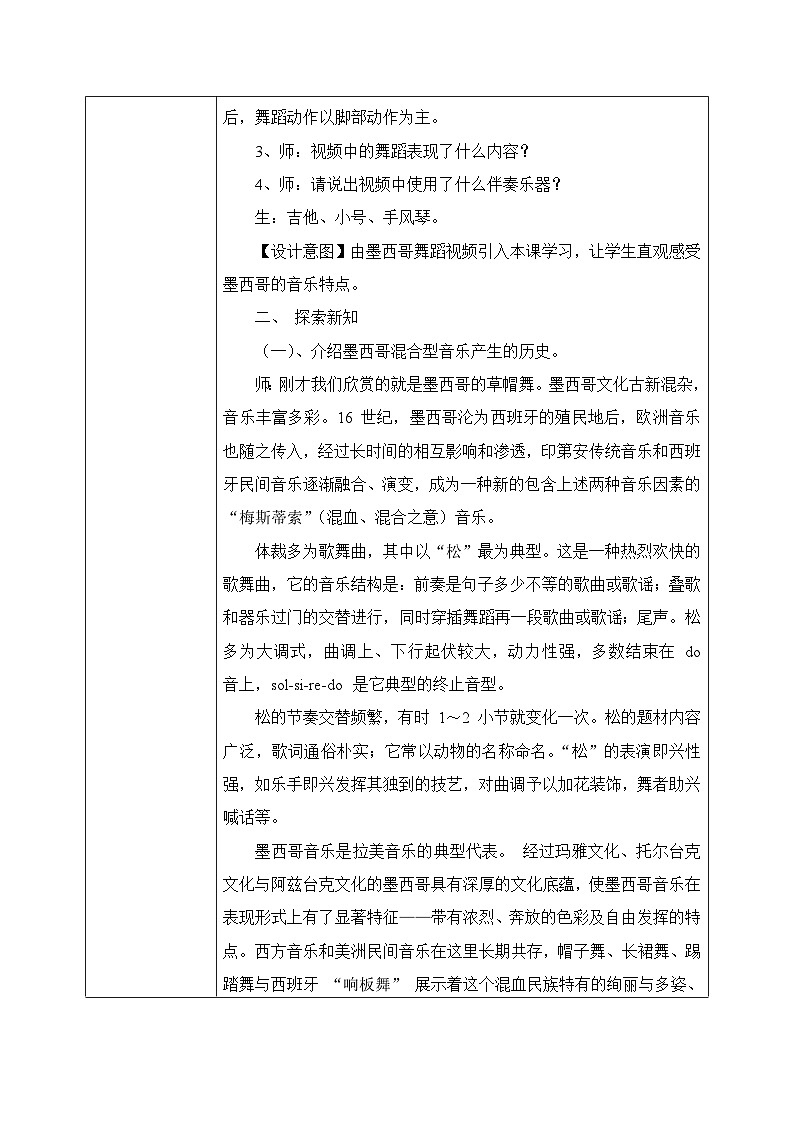 【核心素养目标】花城版初中音乐八年级下册 《墨西哥草帽歌》 教案+课件+素材（含教学反思）第2页