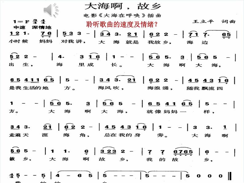 人音版音乐八年级上册（简谱）第一单元 大海啊，故乡课件03