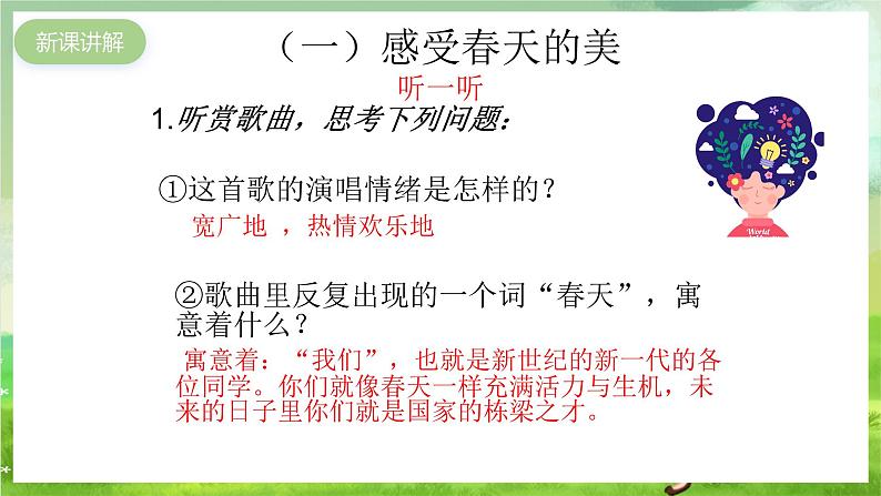 湘艺版音乐七年级下册第一单元演唱《我们是春天》 课件第4页