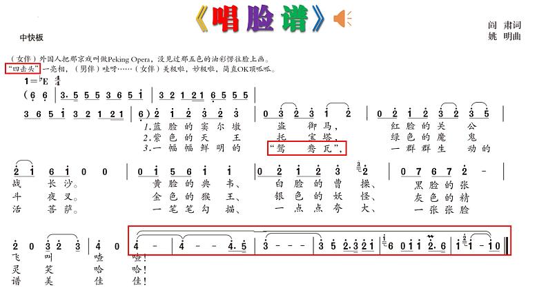 2025人音版七年级下册  第二单元  梨园撷英 《唱脸谱》课件第6页