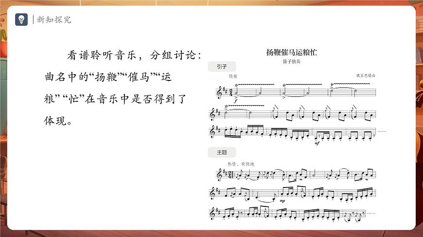 【新教材】人教版音乐七年级下册第2单元 音乐的独特魅力学习项目三 音乐是自由想象的艺术（一）（五线谱）课件第6页