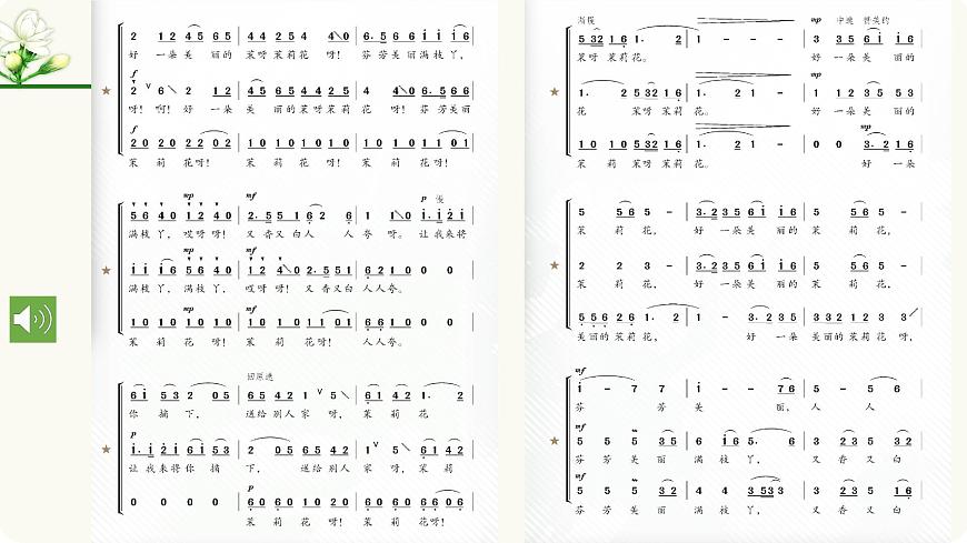 人教版音乐7上第二单元项目一《茉莉花》课件第5页
