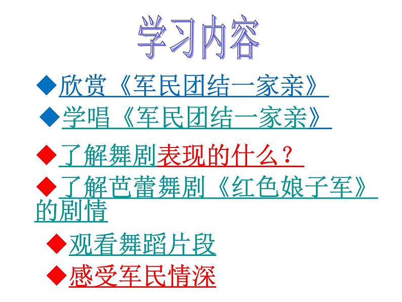 人音版音乐九年级下册第二单元《军民团结一家亲》课件02