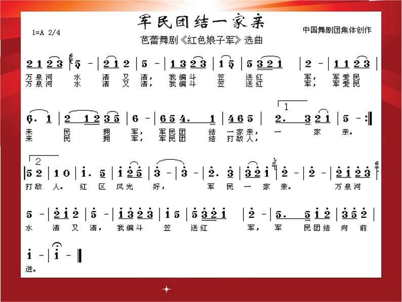 人音版音乐九年级下册第二单元《军民团结一家亲》课件03