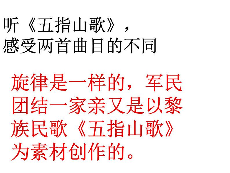 人音版音乐九年级下册第二单元《军民团结一家亲》课件05