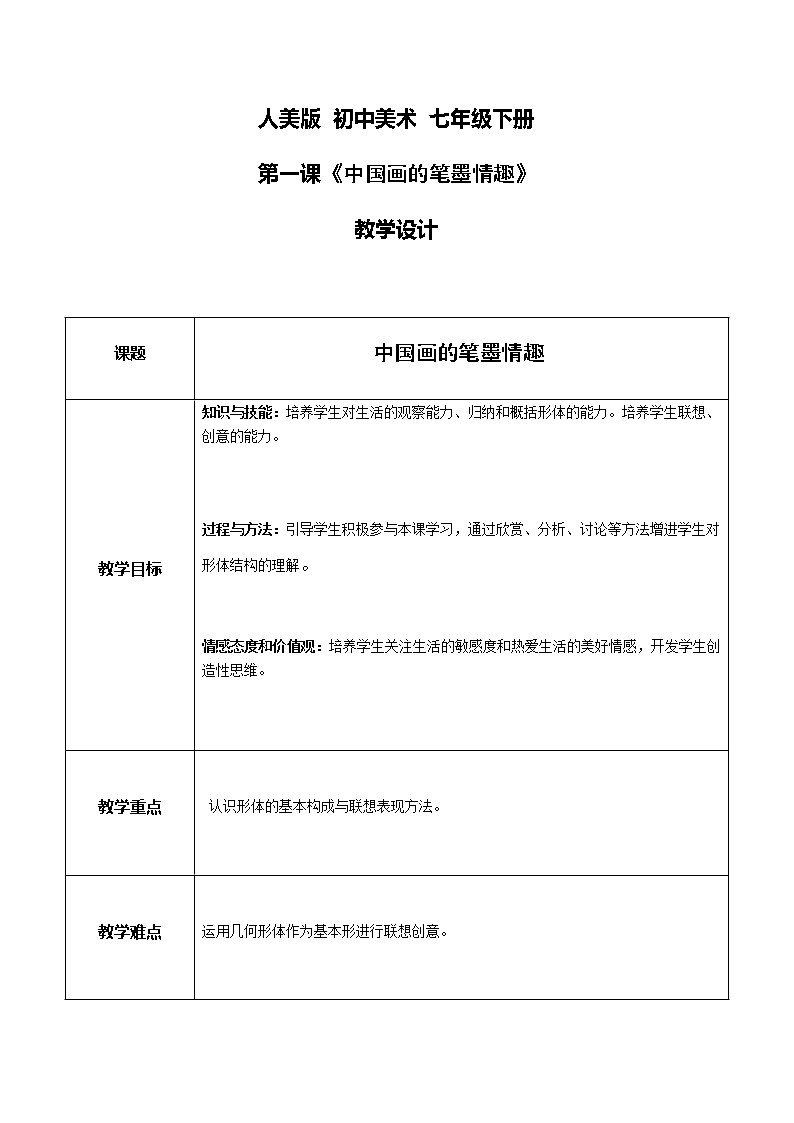 人美美术七下9.《几何形体的联想》第1页