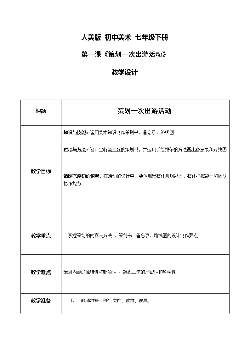 人美美术七下10.《策划一次出游活动》课件+教案01