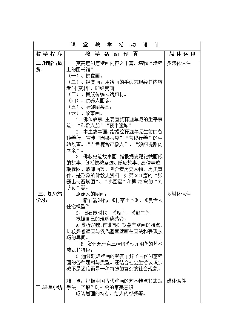 美术八年级上湘教版7远古的呼唤教案（2课时）102