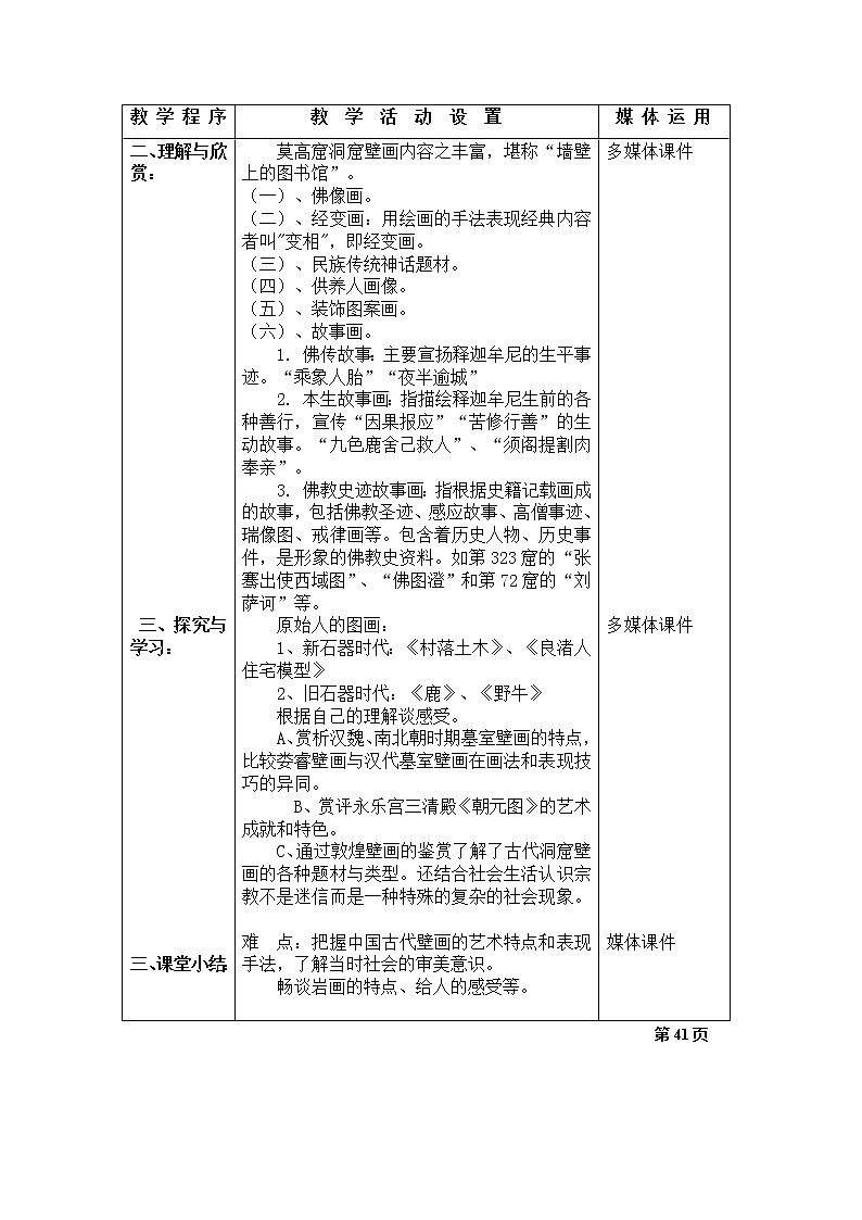 美术八年级上湘教版7远古的呼唤教案（2课时）202