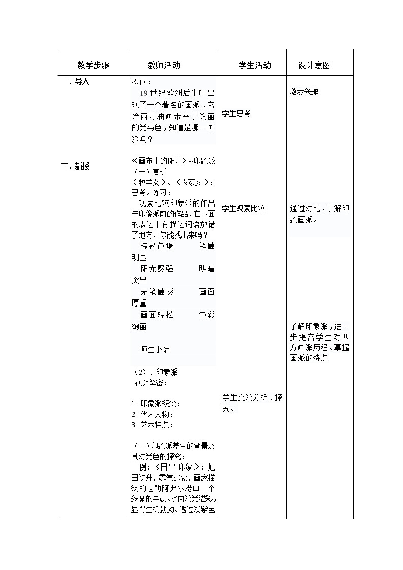 美术九年级下湘美版1画布上的阳光教案302