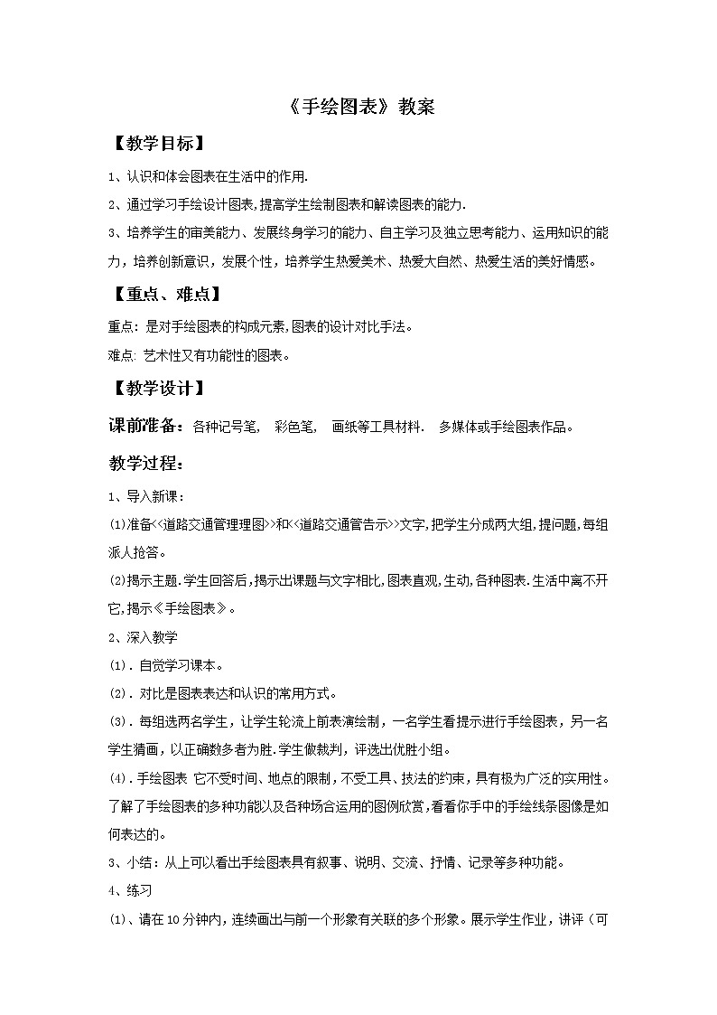 初中美术《手绘学习笔记》教案1教学设计课件PPT第1页