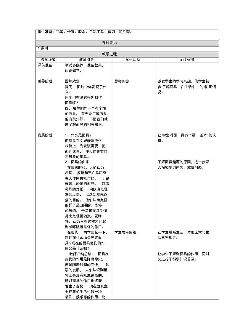 10七年级美术下册教案第四单元校园艺术节第3课独特的装扮02