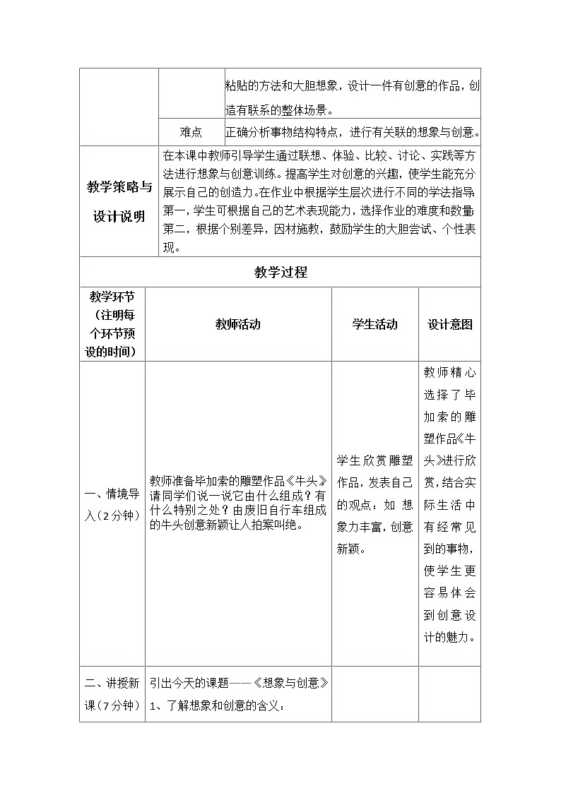 冀美版七年级下册美术 2想象与创意 教案02