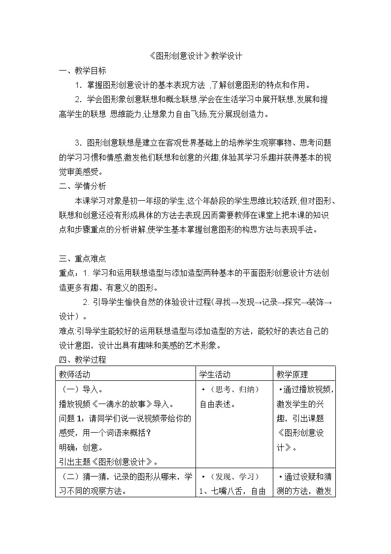 赣美版七年级下册美术 3图形创意设计 教案01