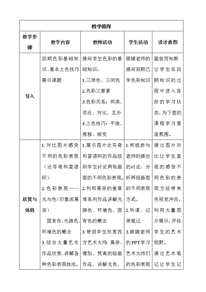 岭南版美术八下  6色彩的表现  教案02