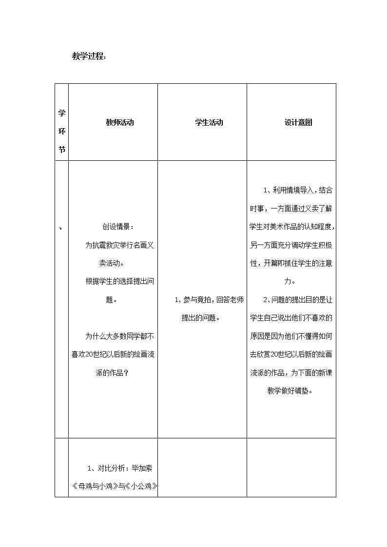 赣美版七年级下册美术 9艺术表现的新探索 教案第2页