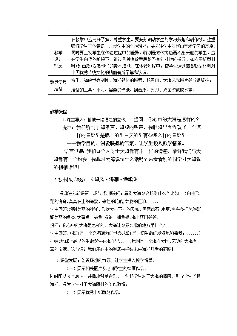 岭南版美术七下 9《海风海潮渔歌》 教案02