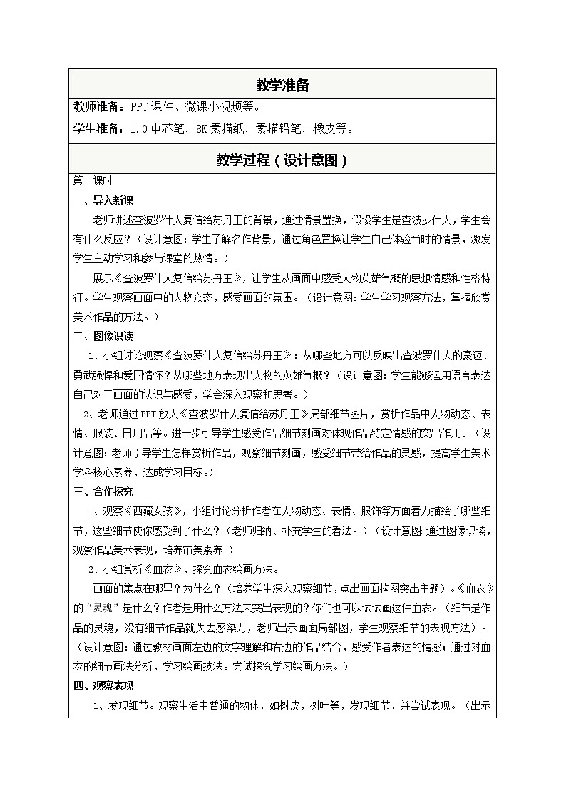 湘美八上 4用画笔触摸细节 教案02