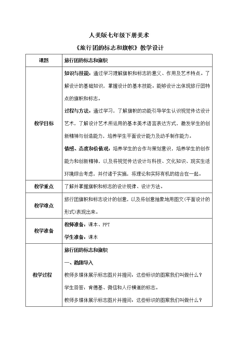 第11课《旅行团的标志和旗帜》课件+教学设计01