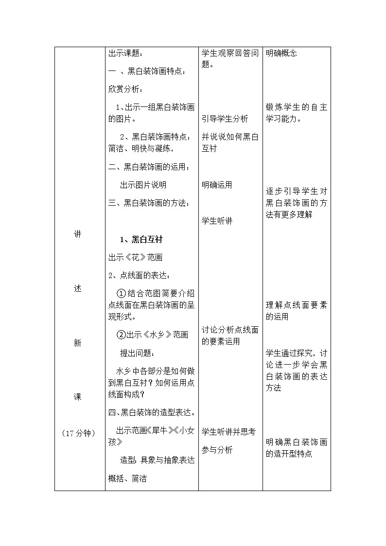 第6课黑白装饰画教案  　　2022—2023学年人美版九年级美术上册02