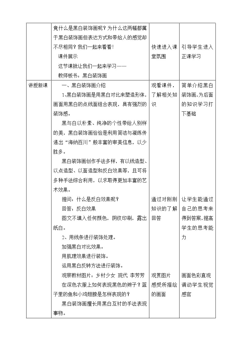 【核心素养】人美版美术九上 第6课《黑白装饰画》教案02