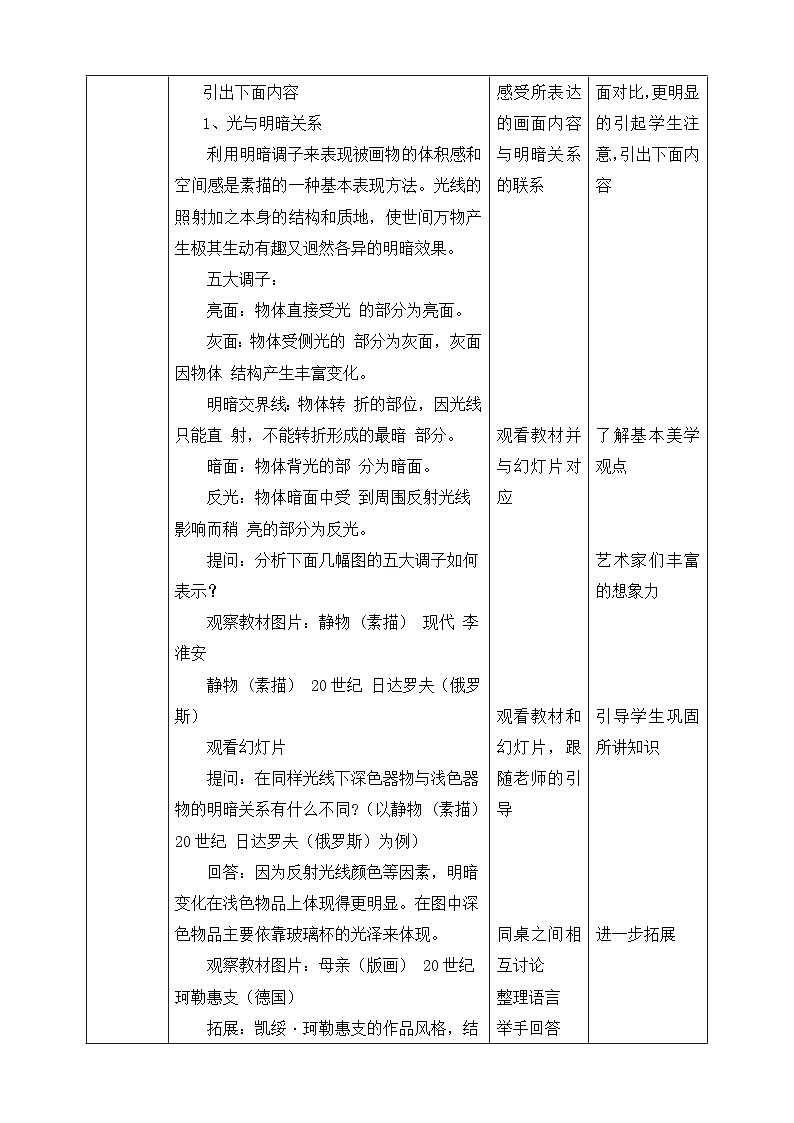 【核心素养】人美版美术九上 第5课《明暗与立体的表现》课件+教案03