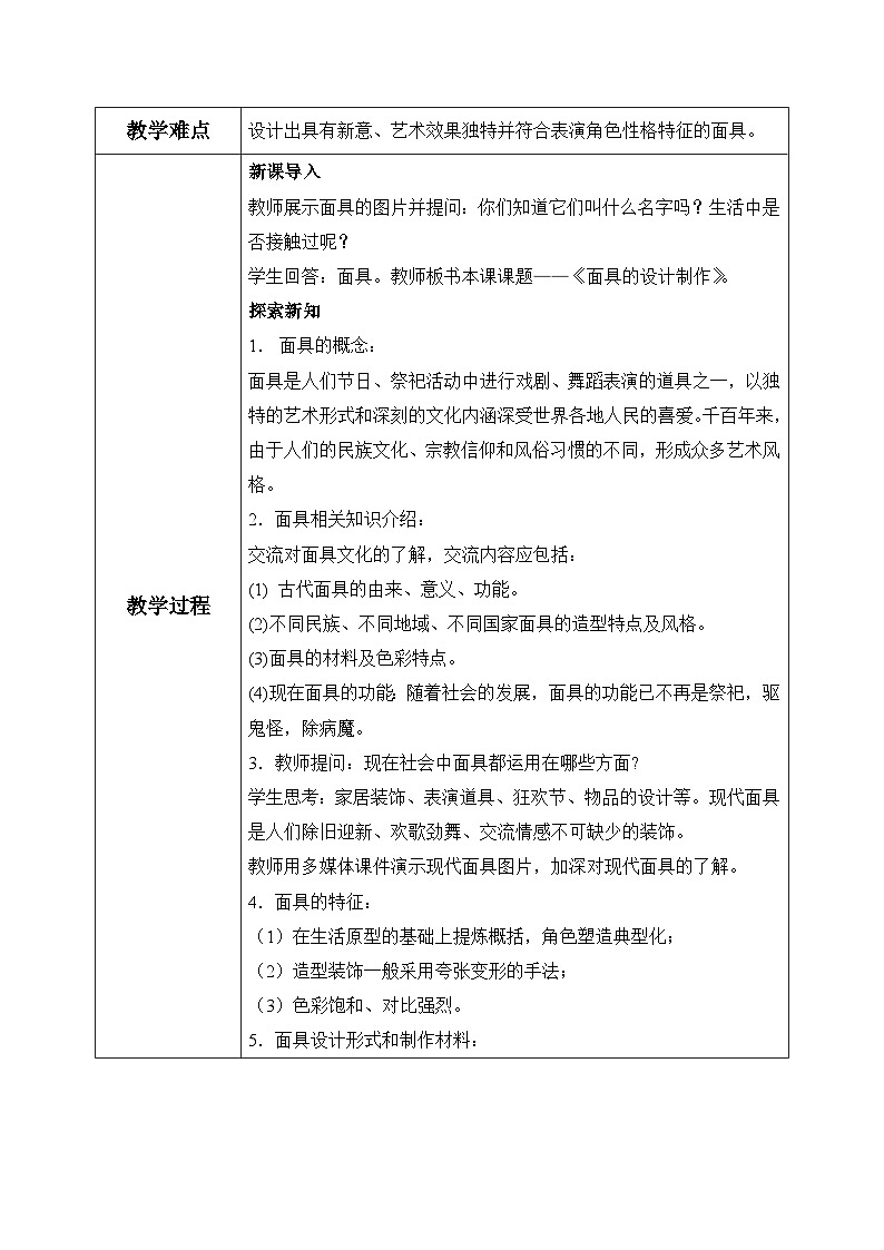 第12课《面具的设计制作》课件+教案02