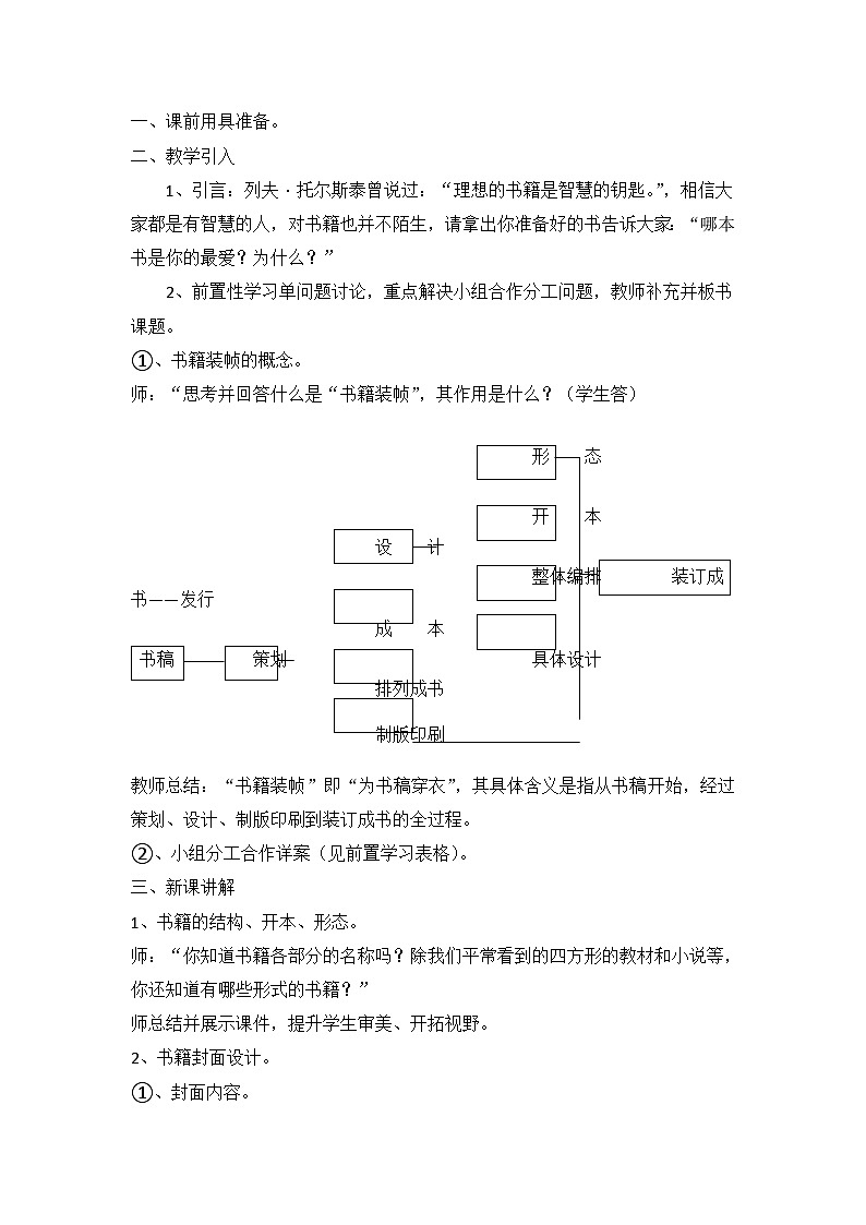 人民美术出版社初中美术九年级下册 10.书籍装帧设计   教案第2页