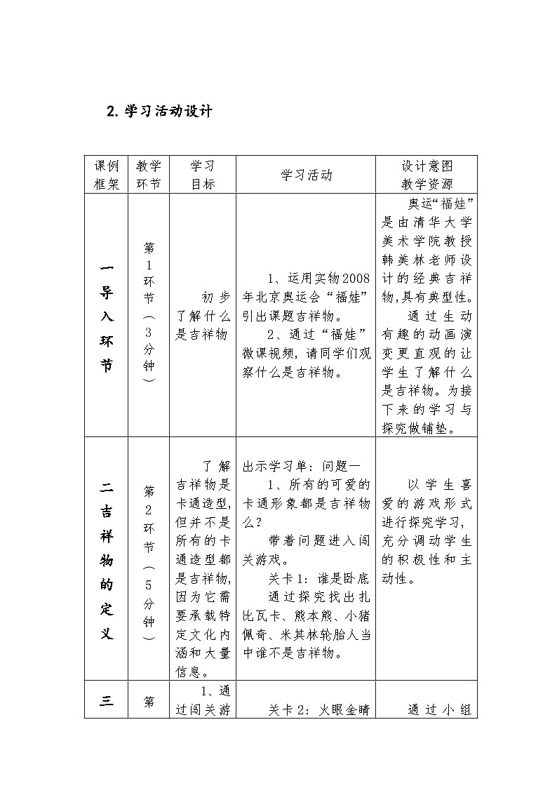 赣美版美术七年级上册 6. 可爱的吉祥物   教案03