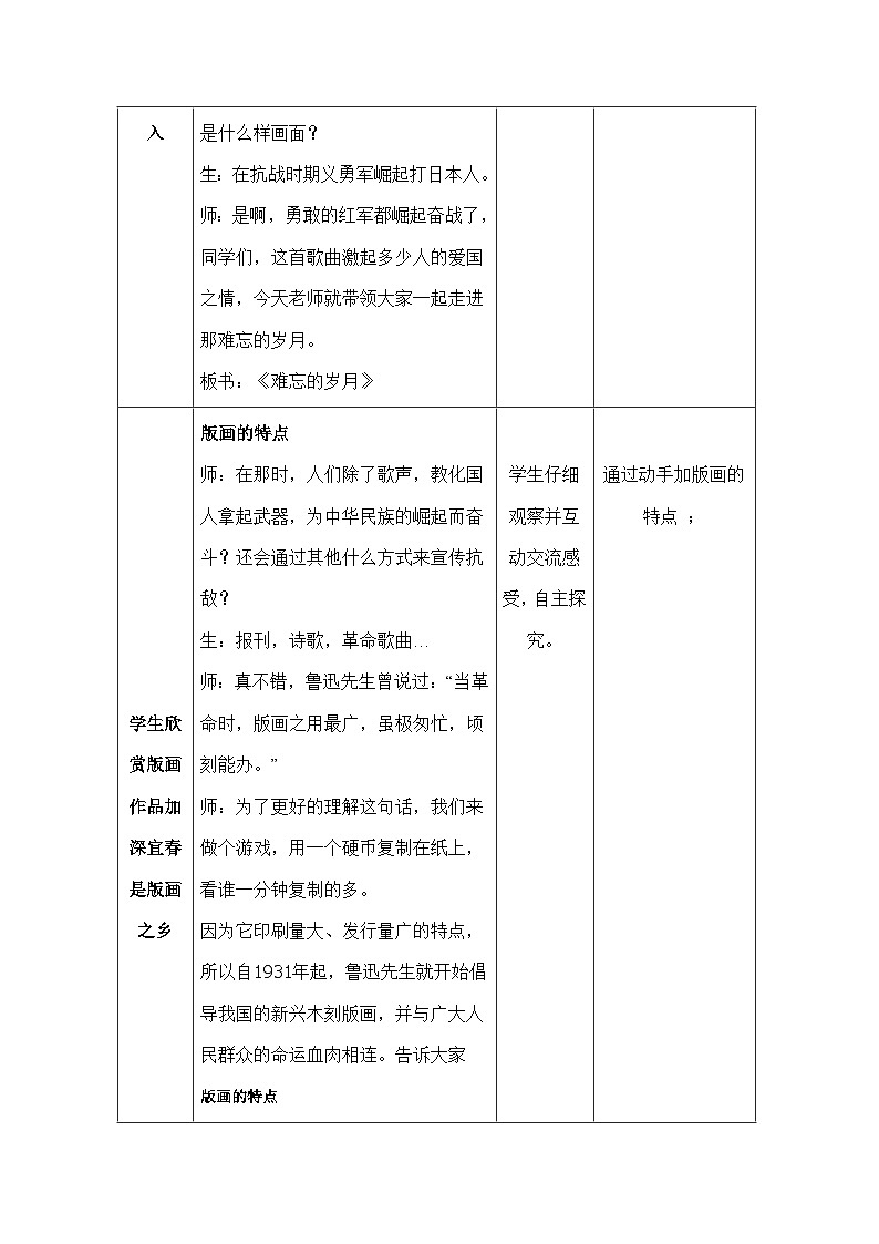 赣美版美术八年级上册  7.难忘的岁月   教案第3页