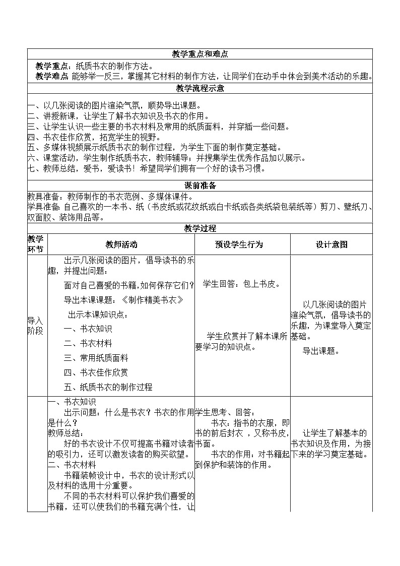 冀美版初中美术八年级上册  4.制作精美书衣   教案第2页