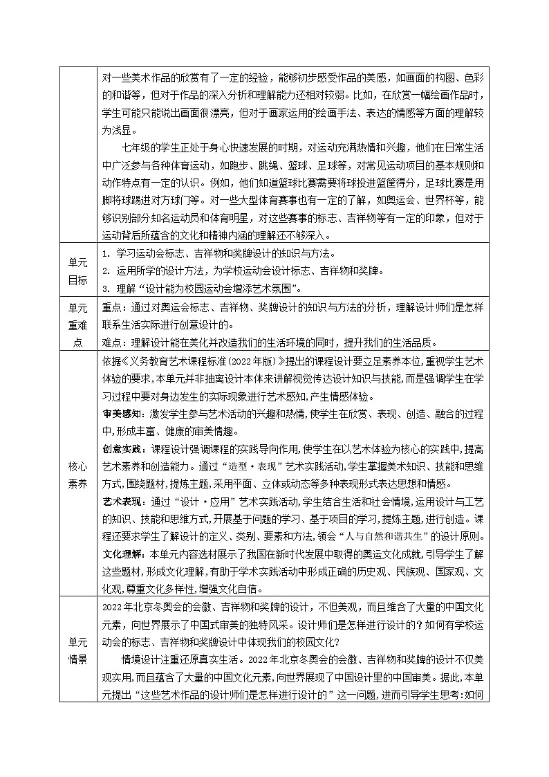 【大单元教学设计】人教版（2024）第三单元《运动之美——视觉传达设计》教案03