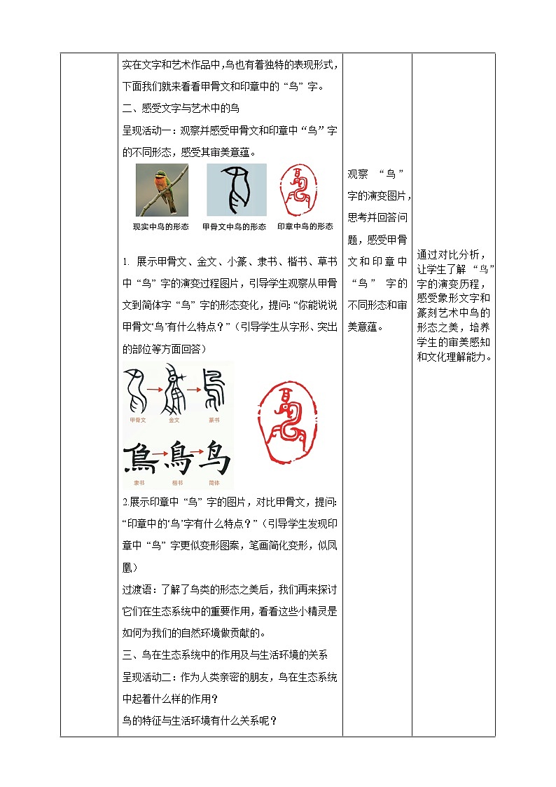 第11课《自由飞翔之鸟》核心素养教学设计第3页