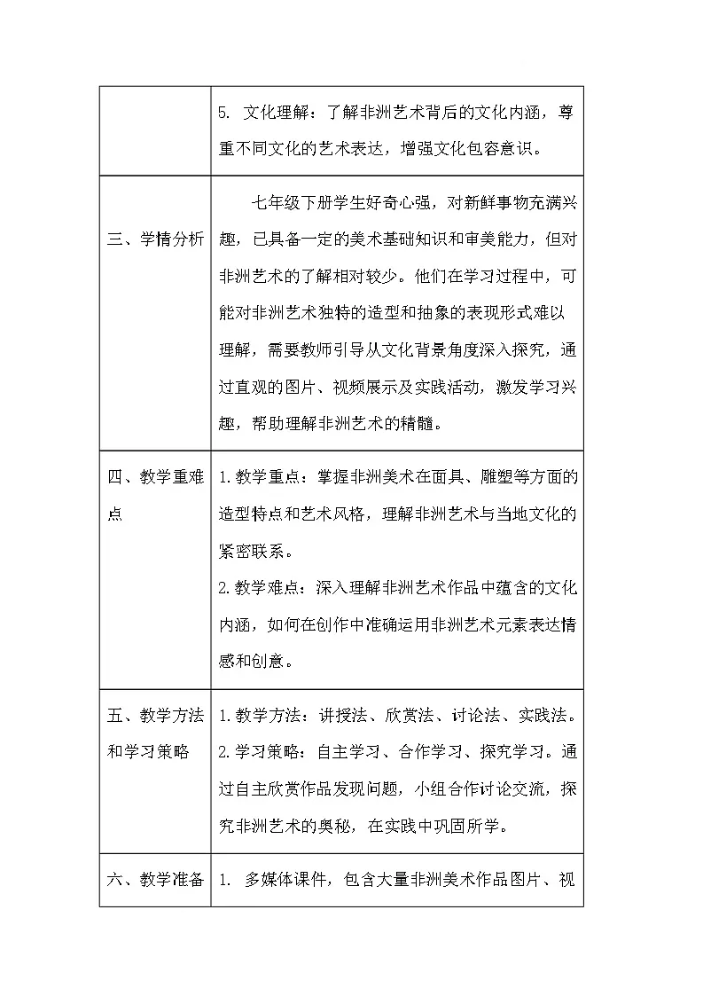 浙美版（2024）美术七下 1.2《神秘的非洲美术》教案第2页
