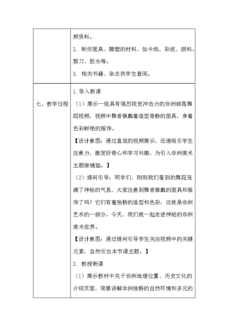 浙美版（2024）美术七下 1.2《神秘的非洲美术》教案第3页
