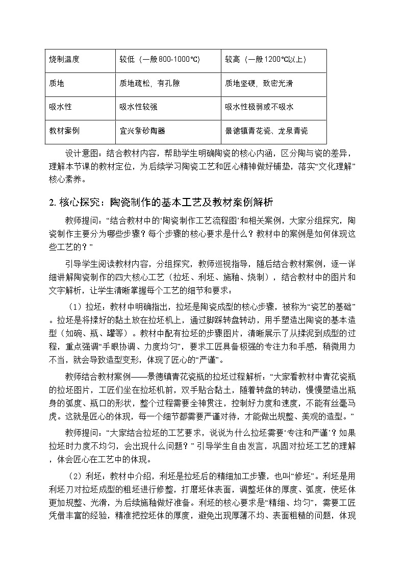 第六单元《13 瓷艺匠心》教案-2025-2026学年赣美版（新教材）初中美术八年级下册第3页