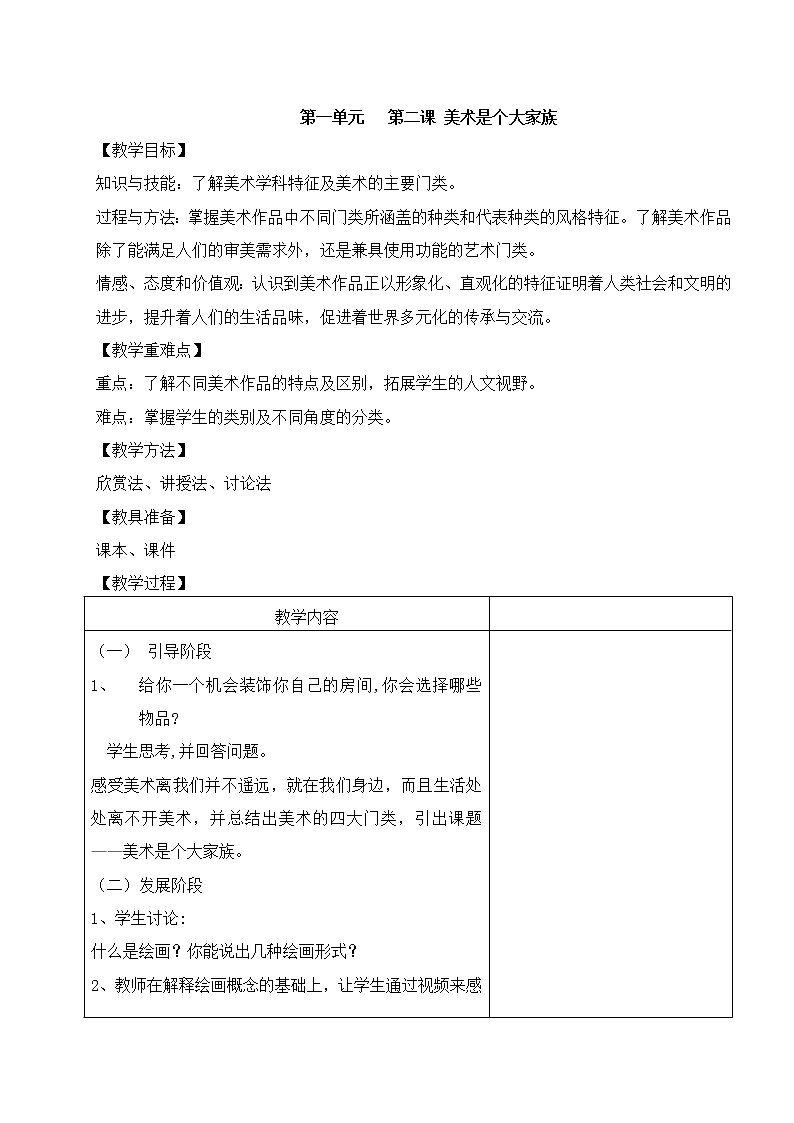 新人教版七年级上册美术教案1---201