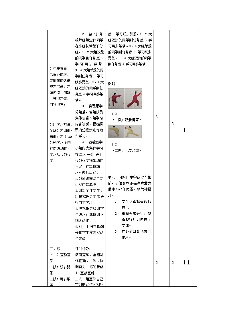 第九章武术二段长拳对打教案-2021-2022学年人教版八年级体育与健康全一册-第3页
