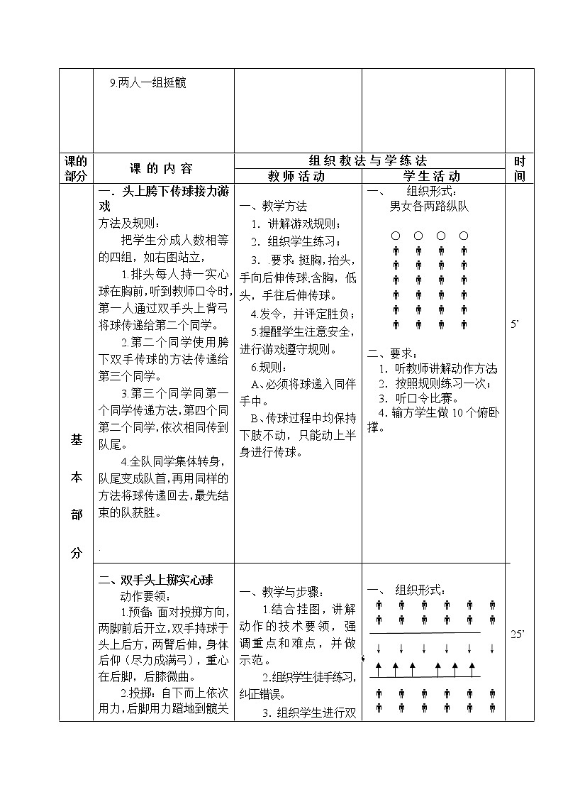 第2章田径——原地双手头上掷实心球教学设计-2021-2022学年人教版七年级全一册第2页