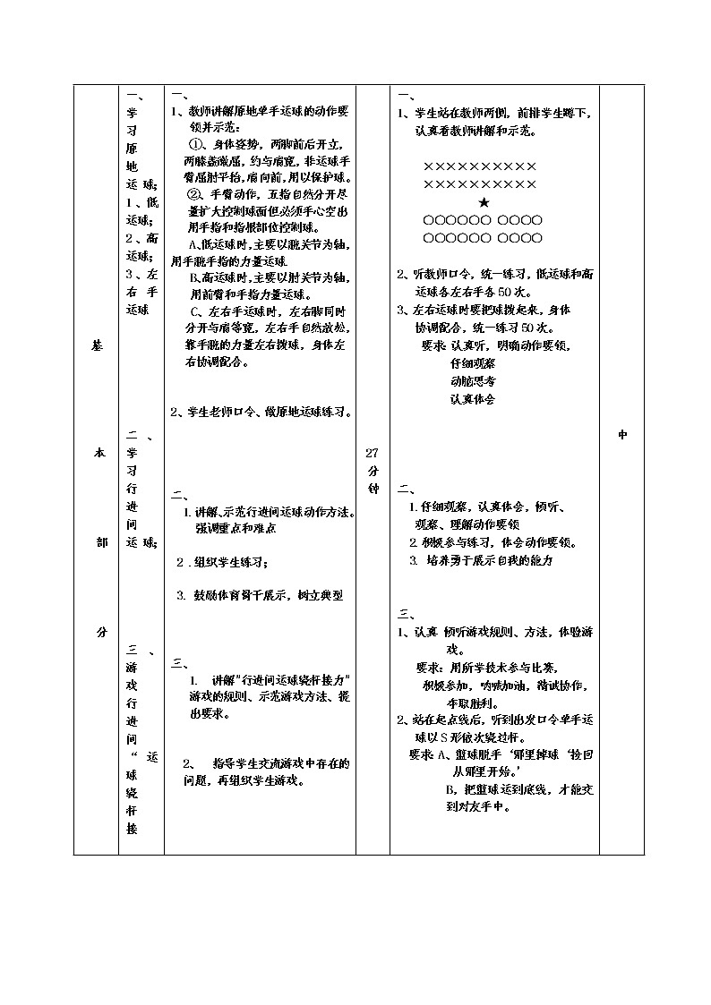 第四章篮球——原地运球行进间运球教案2021-2022学年人教版七年级全一册02